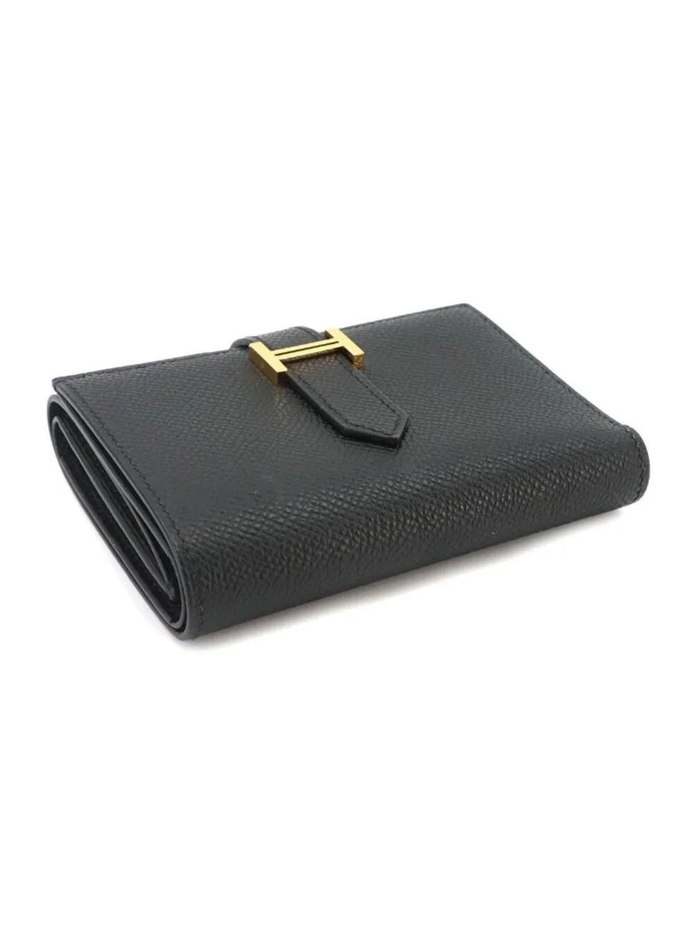 Hermes Bearn Combine Trifold Wallet Epsom Black